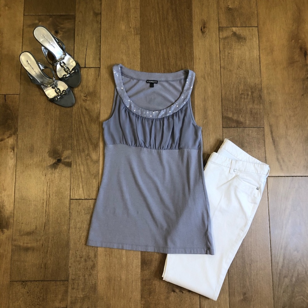 Express sleeveless gray top.  Size M.